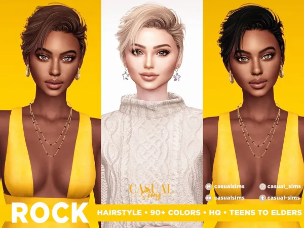 Alpha Rock Hairstyle Females [Simsfinds] - The Sims 4 Custom Content