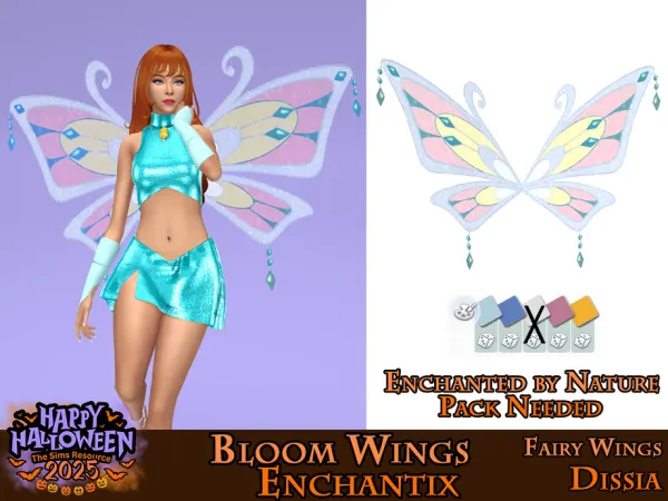 Maxis Match Bloom Enchantix Wings by Dissia - The Sims 4 Custom Content