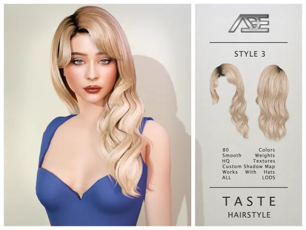 Alpha Taste Style 3 (Hairstyle) - The Sims 4 Custom Content