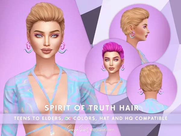 Alpha Spirit of Truth Hair for Females - The Sims 4 Custom Content