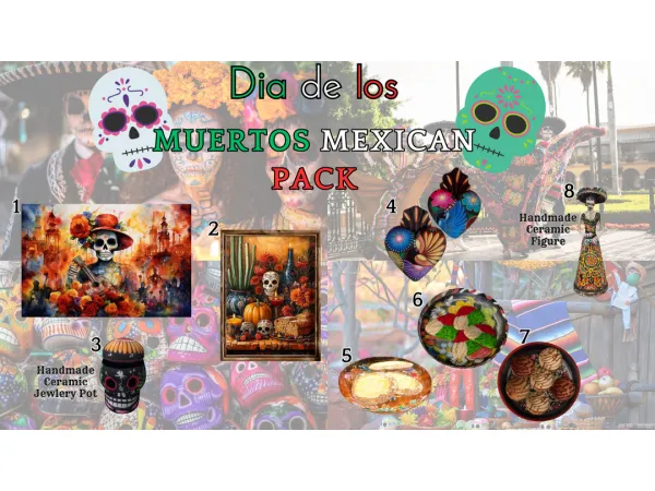 Maxis Match Dia de los Muertos Mexican Pack by [HeyJayTheSimmer] - The Sims 4 Custom Content