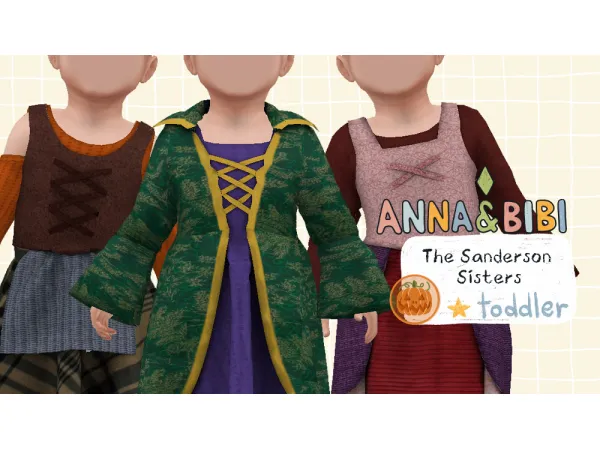 Mix The Sanderson Sisters Toddler Edition AnnaBibi - The Sims 4 Custom Content