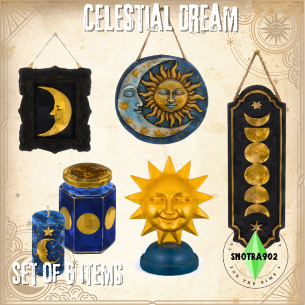 Mix Celestial Dream Decorations by simsfinds - The Sims 4 Custom Content