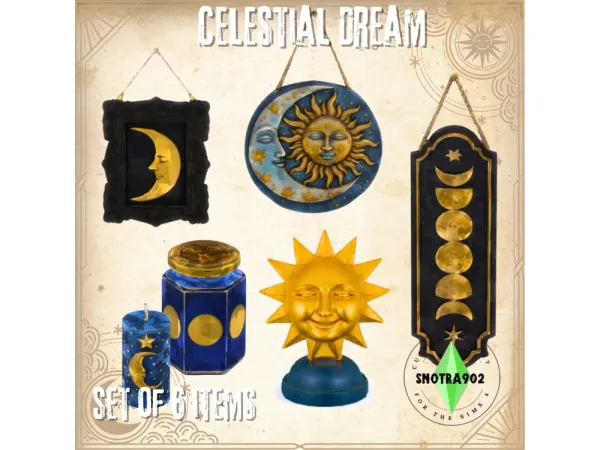 Mix Celestial Dream Decorations by Snotra902 - The Sims 4 Custom Content