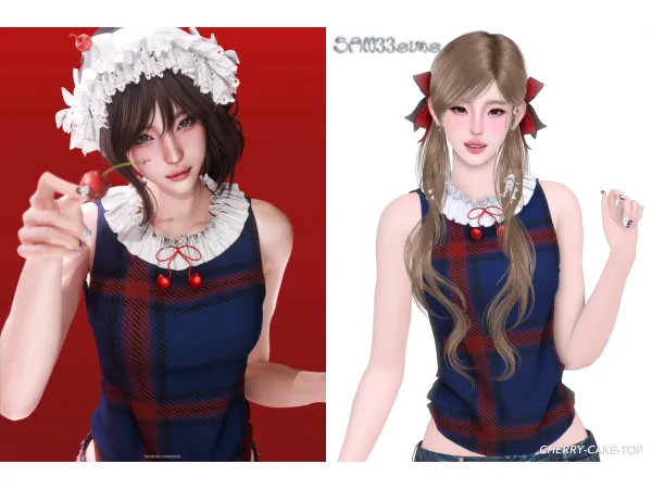 Alpha u3010333u3011Cherry Cake Top(including blender ver) - The Sims 4 Custom Content