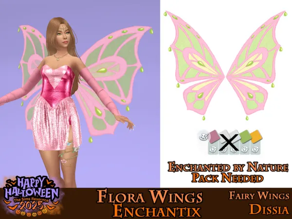 Maxis Match Flora Enchantix Wings by Dissia - The Sims 4 Custom Content