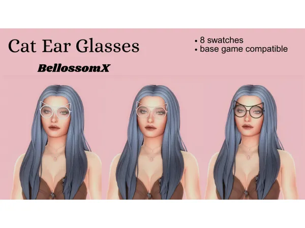Maxis Match Cat Ear Glasses by bellossomx - The Sims 4 Custom Content