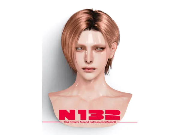Alpha [SIMS4TS4] MoooD Hair N132 - The Sims 4 Custom Content