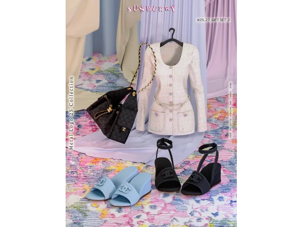 Alpha [SUNBERRY] 2527 2 GIFT SET 25 Collection dressshoesbag - The Sims 4 Custom Content