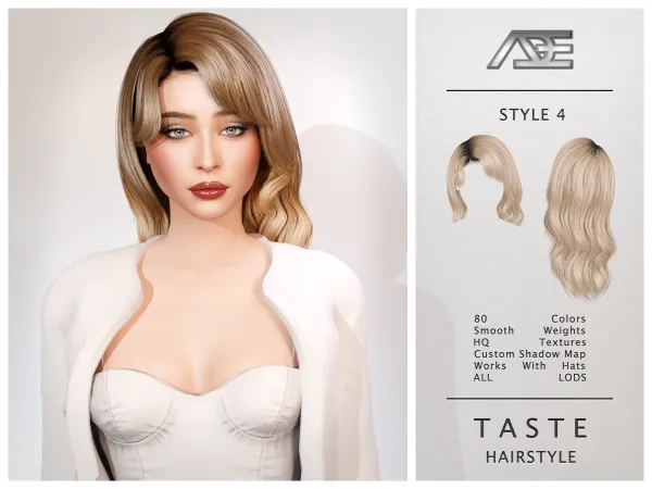 Alpha Taste Style 4 (Hairstyle) - The Sims 4 Custom Content