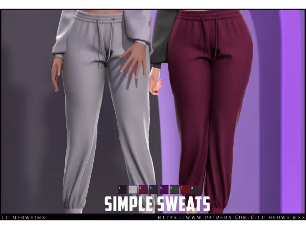 Alpha Simple Sweat Pants - The Sims 4 Custom Content