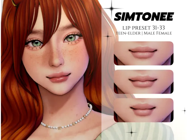 Mix Simtonee Lip Preset 31 33 - The Sims 4 Custom Content