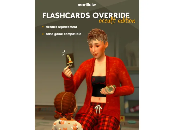 Maxis Match DEFAULT flashcards replacement occult autumn edition by mariliuiw - The Sims 4 Custom Content