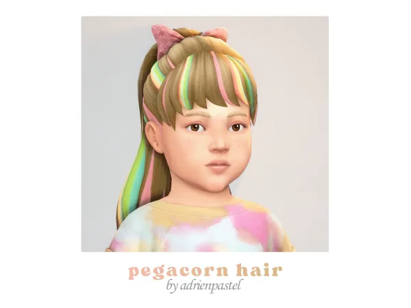 Maxis Match EP20 Pegacorn Ponytail by adrienpastel - The Sims 4 Custom Content
