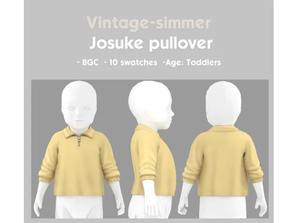 Maxis Match Maxis match for toddler Pullover Shirt simmer by vintage - The Sims 4 Custom Content