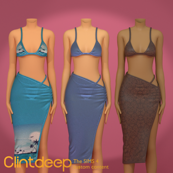 Alpha Fenna Velvet Skirt Set by simsfinds - The Sims 4 Custom Content
