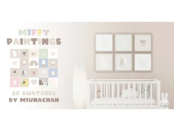 Maxis Match Miffy Paintings by miunachan_sims4 - The Sims 4 Custom Content