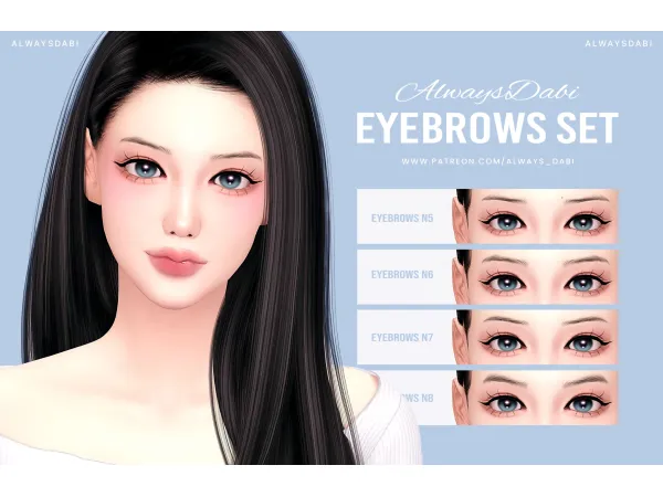 Mix [AlwaysDabi] Eyebrows set - The Sims 4 Custom Content