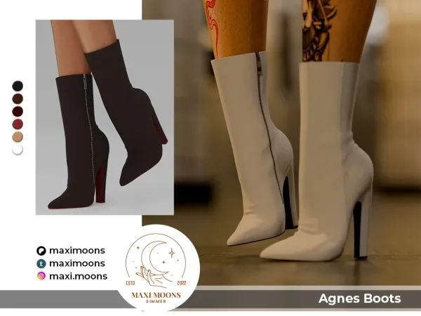 Alpha Agnes Boots by maximoons - The Sims 4 custom content