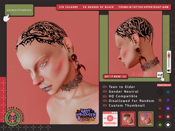 Mix Specter V3 Tattoo - The Sims 4 Custom Content
