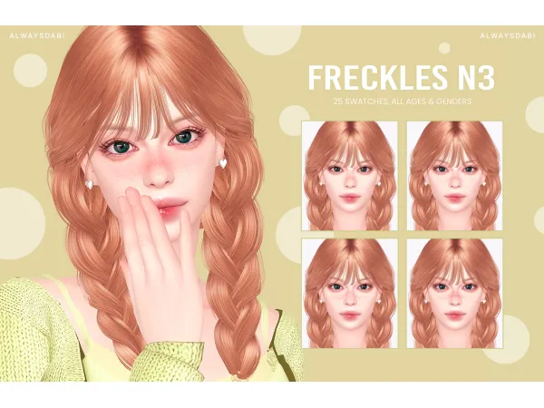 Mix [AlwaysDabi] Freckles N3 - The Sims 4 Custom Content