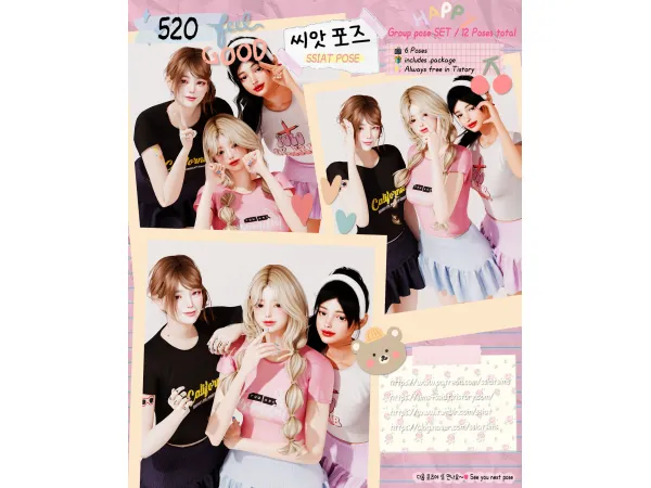 Mix 520 group pose by sims4ssiat - The Sims 4 Custom Content