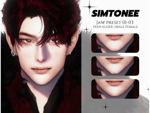 Mix Simtonee Jaw Preset 01 03 - The Sims 4 Custom Content