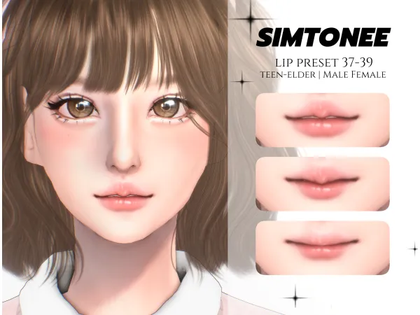 Mix Simtonee Lip Preset 37 39 - The Sims 4 Custom Content