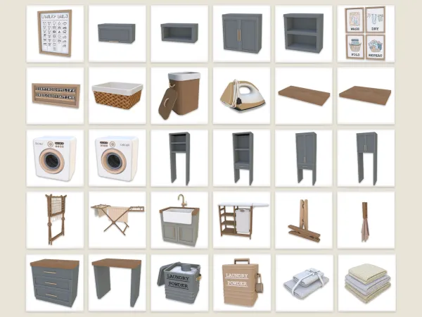 Maxis Match Laundry Set - The Sims 4 Custom Content