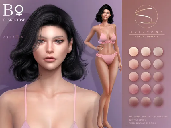 Alpha S CLUB_female_skintone_1025 Club by S - The Sims 4 Custom Content