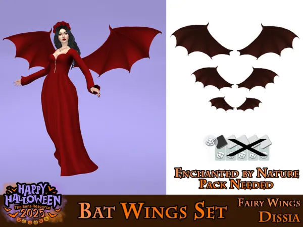 Maxis Match Bat Wings Set by Dissia - The Sims 4 Custom Content