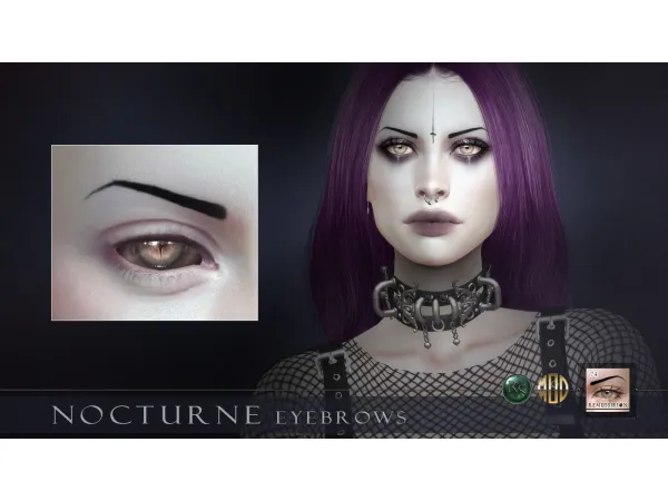 Mix Nocturne Eyebrows by Remussirion - The Sims 4 Custom Content