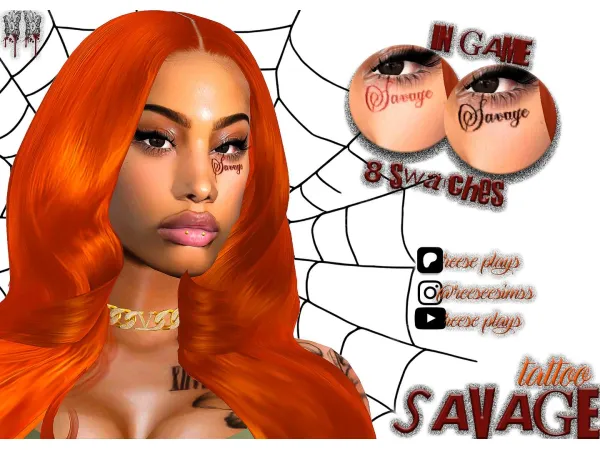 Mix Savage Tattoo by reeseplays - The Sims 4 Custom Content