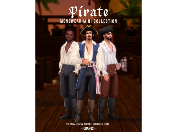 Maxis Match Pirate Menswear Mini Collection Halloween by oranos - The Sims 4 Custom Content