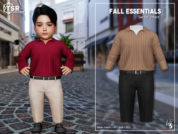 Alpha Fall Essentials Clothing Set for infant - The Sims 4 Custom Content