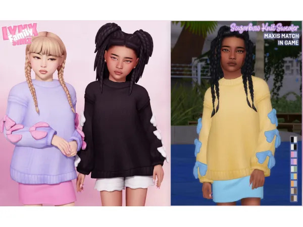 Maxis Match Sugarbow Knit Sweater Child by lynxsimzfamily - The Sims 4 Custom Content