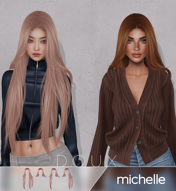 Alpha Doux Michelle Hairstyle by douxhair - The Sims 4 Custom Content