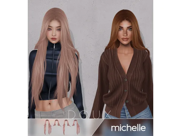 Alpha Doux Michelle Hairstyle - The Sims 4 Custom Content