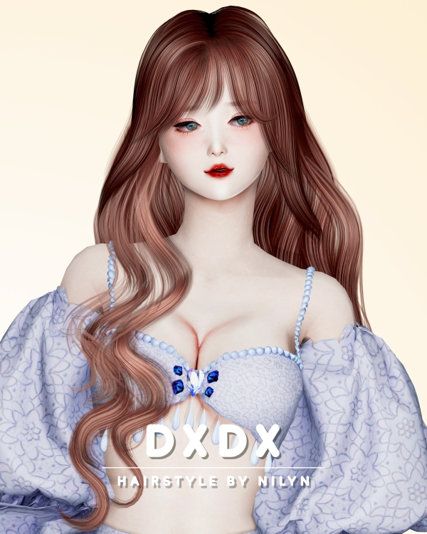 Alpha NILYN DXDX HAIR by nilynsims - The Sims 4 Custom Content