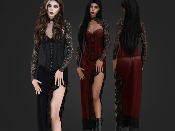 Alpha Bella Dress - The Sims 4 Custom Content