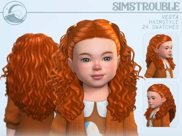Maxis Match Vesta Hairstyle Toddler (3 Versions) by simstrouble - The Sims 4 Custom Content