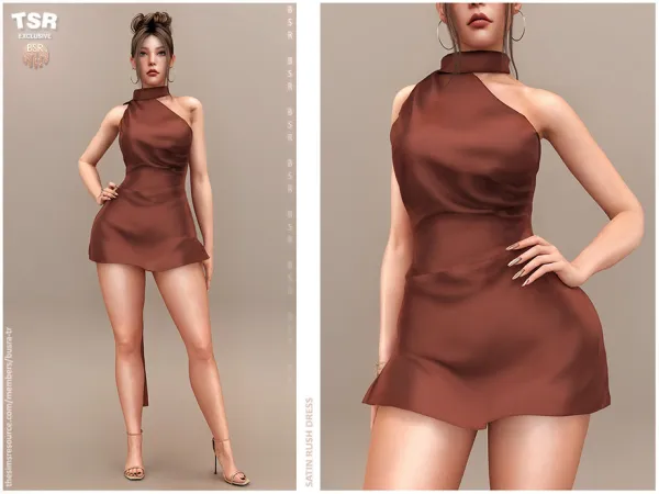 Alpha SATIN RUSH DRESS BD1628 tr by busra - The Sims 4 Custom Content