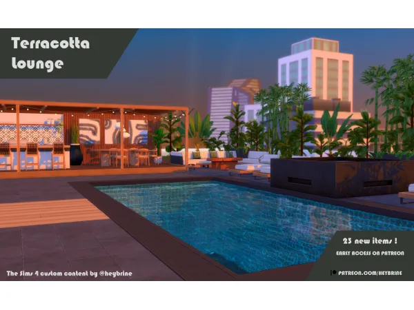 Maxis Match Terracotta Lounge by HeyBrine - The Sims 4 Custom Content