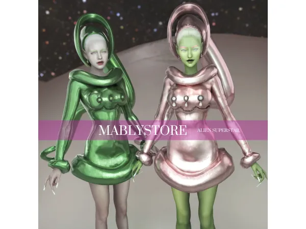 Alpha ALIEN SUPERSTAR by Mably - The Sims 4 Custom Content