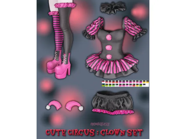Maxis Match Cute Circus Clown Set by atomiclight - The Sims 4 Custom Content