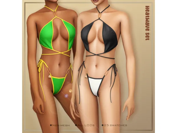 Alpha [Belaloallure] Heatwave bikini - The Sims 4 Custom Content
