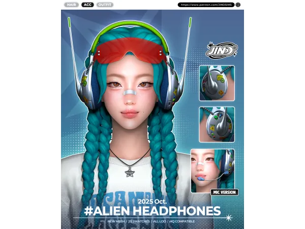 Alpha [JINO] Alien Headphones - The Sims 4 Custom Content