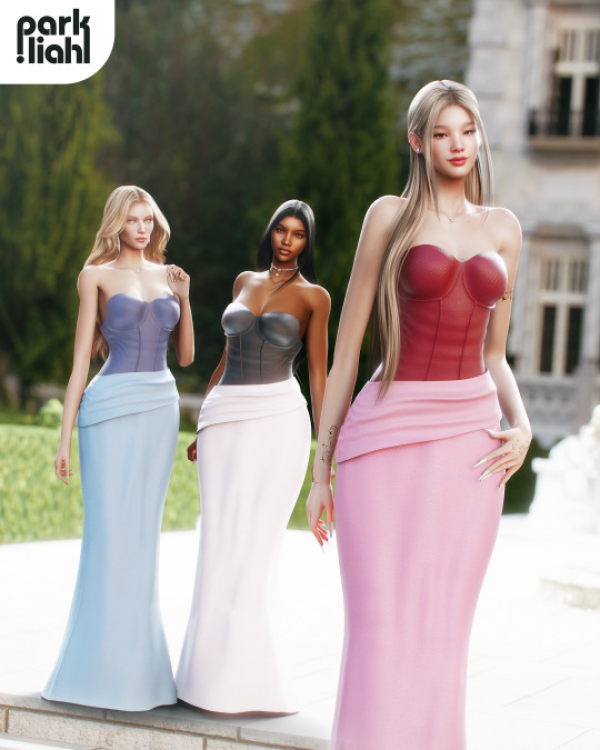 Alpha PARKLIAH REBECA DRESS (SIMS 4 BLENDER VERSION) by parkliah - The Sims 4 Custom Content