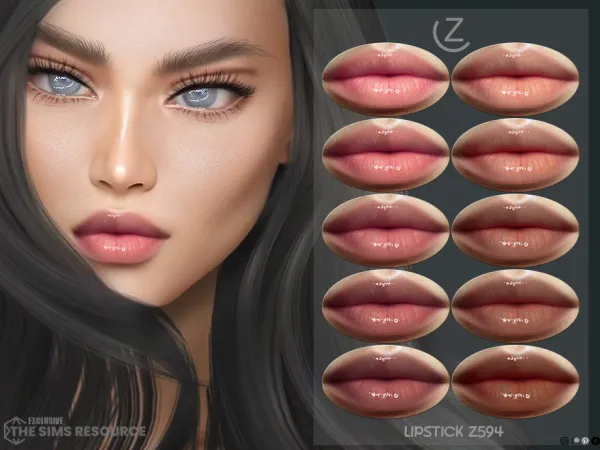 Alpha LIPSTICK Z594 by ZENX - The Sims 4 Custom Content