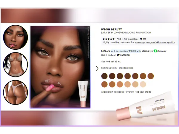 Alpha Zara Skin by IVBONbeauty - The Sims 4 Custom Content